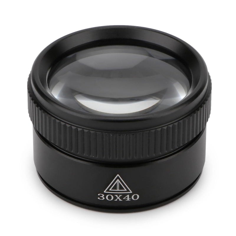 Rongon 30X Portable Pocket Reading Magnifier Optics Loupes Mini Desk Magnifier Loop Microscope Magnifying Glass Lens for Jeweler Stamps Maps Antiques Magazines Electronics (30X 40MM) - Image 1